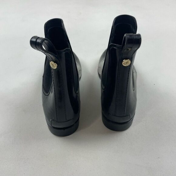 Sam Edelman Tinsley Black Rubber Rain Boots Women’s Size 7 Pull On Ankle Bootie - Picture 6 of 8